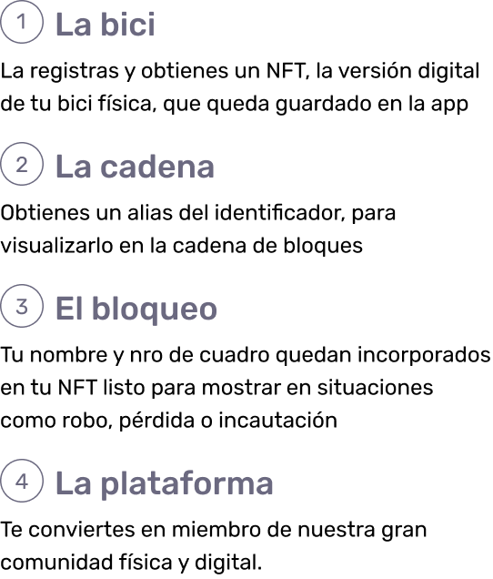 la bici, la cadena, el bloqueo, la plataforma